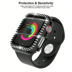 Ốp đồng hồ PC rỗng kim cương hai hàng xDfind, Dành cho Apple Watch Series 6 / 5 / 4 / SE 44mm, Dành cho Apple Watch Series 6 / 5 / 4 / SE 40mm, Dành cho Apple Watch Series 11 46mm / 10 46mm, Dành cho Apple Watch Series 11 42mm / 10 42mm