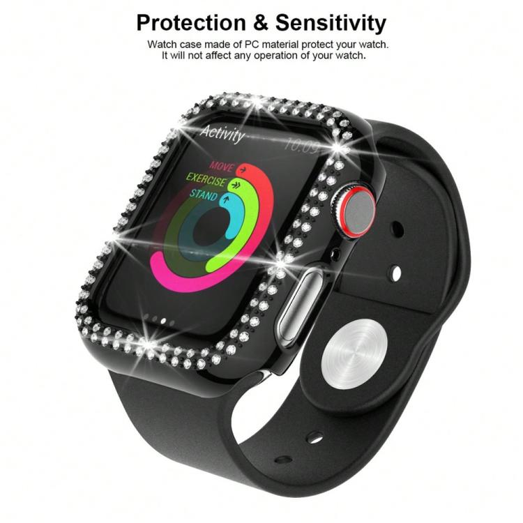 Ốp đồng hồ PC rỗng kim cương hai hàng xDfind, Dành cho Apple Watch Series 9 / 8 / 7 45mm, Dành cho Apple Watch Series 9 / 8 / 7 41mm, Dành cho Apple Watch Series 3 / 2 / 1 38mm, Dành cho Apple Watch Series 3 / 2 / 1 42mm