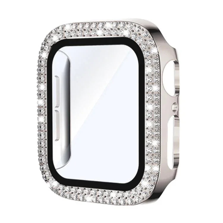 Ốp đồng hồ PC tích hợp kính cường lực kim cương hai hàng xDfind, Dành cho Apple Watch Series 6 / 5 / 4 / SE 44mm, Dành cho Apple Watch Series 6 / 5 / 4 / SE 40mm, Dành cho Apple Watch Series 11 46mm / 10 46mm, Dành cho Apple Watch Series 11 42mm / 10 42mm
