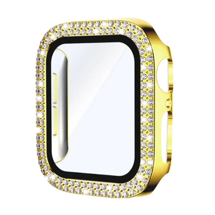 Ốp đồng hồ PC tích hợp kính cường lực kim cương hai hàng xDfind, Dành cho Apple Watch Series 6 / 5 / 4 / SE 44mm, Dành cho Apple Watch Series 6 / 5 / 4 / SE 40mm, Dành cho Apple Watch Series 11 46mm / 10 46mm, Dành cho Apple Watch Series 11 42mm / 10 42mm