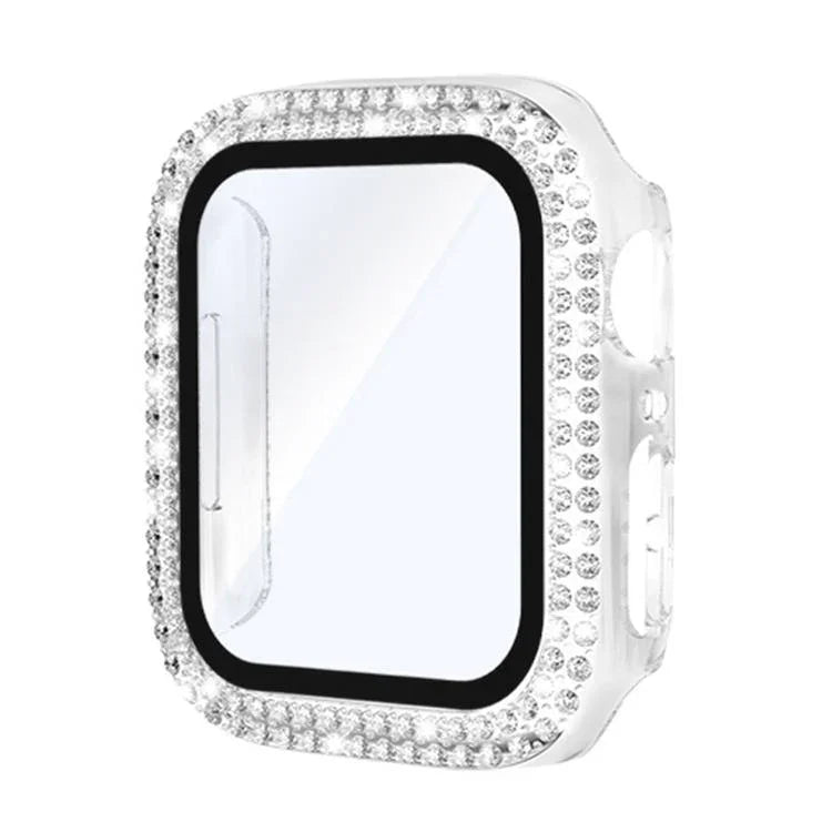 Ốp đồng hồ PC tích hợp kính cường lực kim cương hai hàng xDfind, Dành cho Apple Watch Series 6 / 5 / 4 / SE 44mm, Dành cho Apple Watch Series 6 / 5 / 4 / SE 40mm, Dành cho Apple Watch Series 11 46mm / 10 46mm, Dành cho Apple Watch Series 11 42mm / 10 42mm