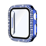 Ốp đồng hồ PC tích hợp kính cường lực kim cương hai hàng xDfind, Dành cho Apple Watch Series 9 / 8 / 7 41mm, Dành cho Apple Watch Series 3 / 2 / 1 38mm, Dành cho Apple Watch Series 3 / 2 / 1 42mm