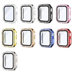 Ốp đồng hồ PC tích hợp kính cường lực kim cương hai hàng xDfind, Dành cho Apple Watch Series 6 / 5 / 4 / SE 44mm, Dành cho Apple Watch Series 6 / 5 / 4 / SE 40mm, Dành cho Apple Watch Series 11 46mm / 10 46mm, Dành cho Apple Watch Series 11 42mm / 10 42mm