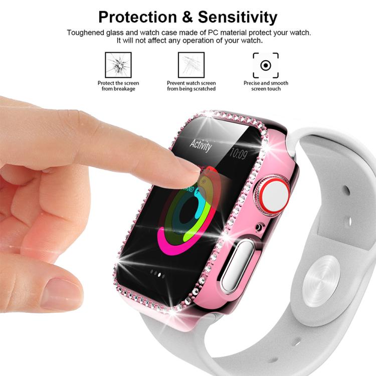 Ốp đồng hồ PC rỗng kim cương một hàng xDfind, Dành cho Apple Watch Series 11 46mm / 10 46mm, Dành cho Apple Watch Series 11 42mm / 10 42mm