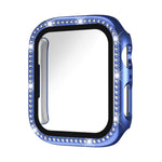 xDfind Single Row Diamond Tempered Glass Film Integrated PC Watch Case, For Apple Watch Series 9 / 8 / 7 45mm, For Apple Watch Series 9 / 8 / 7 41mm, For Apple Watch Series 3 / 2 / 1 38mm, For Apple Watch Series 3 / 2 / 1 42mm