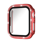 xDfind Single Row Diamond Tempered Glass Film Integrated PC Watch Case, For Apple Watch Series 9 / 8 / 7 45mm, For Apple Watch Series 9 / 8 / 7 41mm, For Apple Watch Series 3 / 2 / 1 38mm, For Apple Watch Series 3 / 2 / 1 42mm