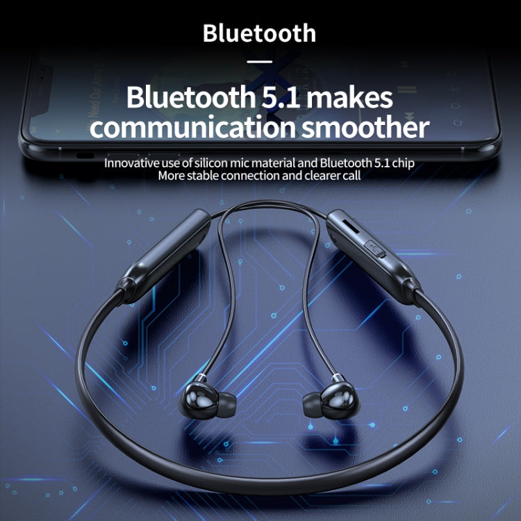 Tai nghe Bluetooth đeo cổ không dây M60 âm thanh vòm 8D 5.1 hỗ trợ thẻ TF chế độ MP3