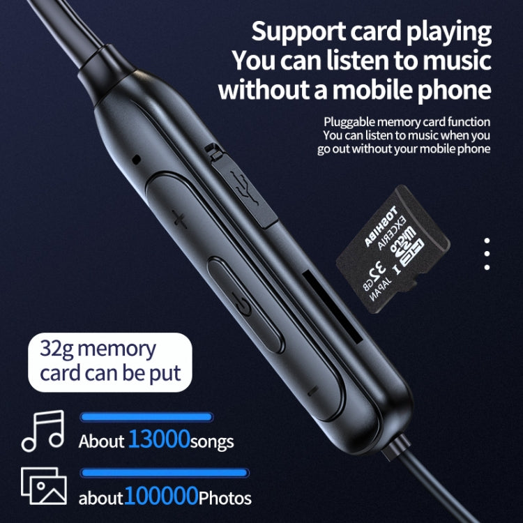 Tai nghe Bluetooth đeo cổ không dây M60 âm thanh vòm 8D 5.1 hỗ trợ thẻ TF chế độ MP3