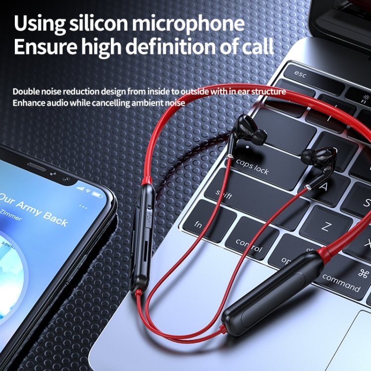Tai nghe Bluetooth đeo cổ không dây M60 âm thanh vòm 8D 5.1 hỗ trợ thẻ TF chế độ MP3
