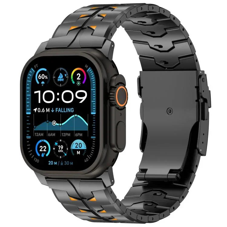 Dây đồng hồ hợp kim titan khóa an toàn tháo rời hai màu rộng 26mm, dành cho Apple Watch 46mm / 49mm / 45mm / 44mm