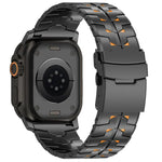 Dây đồng hồ hợp kim titan khóa an toàn tháo rời hai màu rộng 26mm, dành cho Apple Watch 46mm / 49mm / 45mm / 44mm