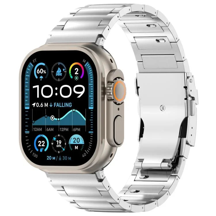 Dây đồng hồ hợp kim titan khóa an toàn tháo nhanh hình chữ I, dành cho Apple Watch 46mm / 49mm / 45mm / 44mm, dành cho Apple Watch 42mm / 41mm / 40mm / 38mm
