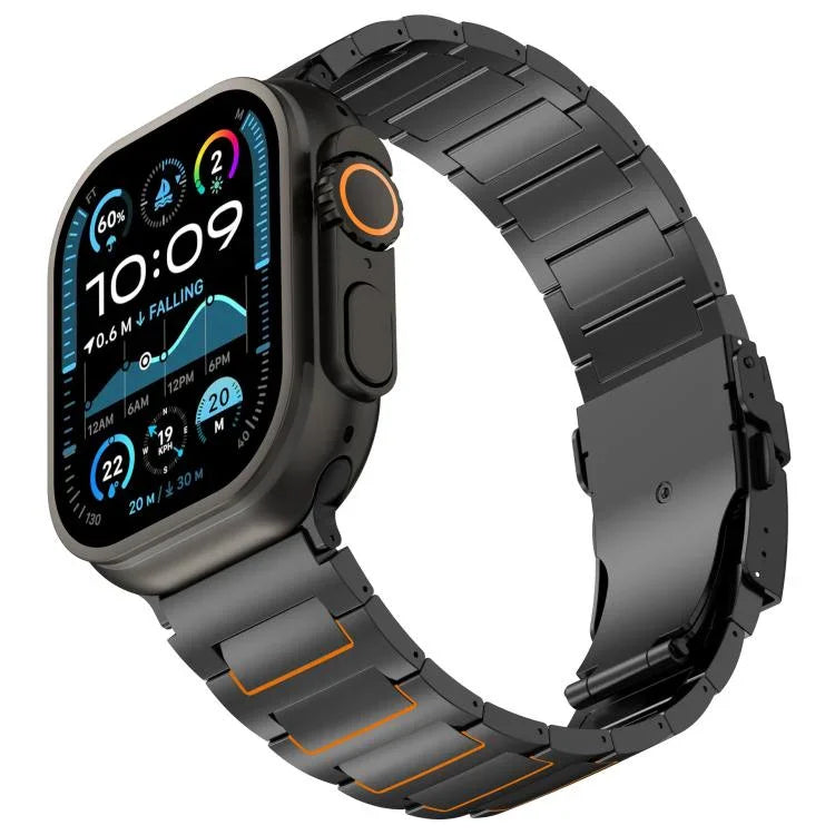I-shaped Safety Clasp Titanium Alloy Watch Band, For Apple Watch 46mm / 49mm / 45mm / 44mm, For Apple Watch 42mm / 41mm / 40mm / 38mm