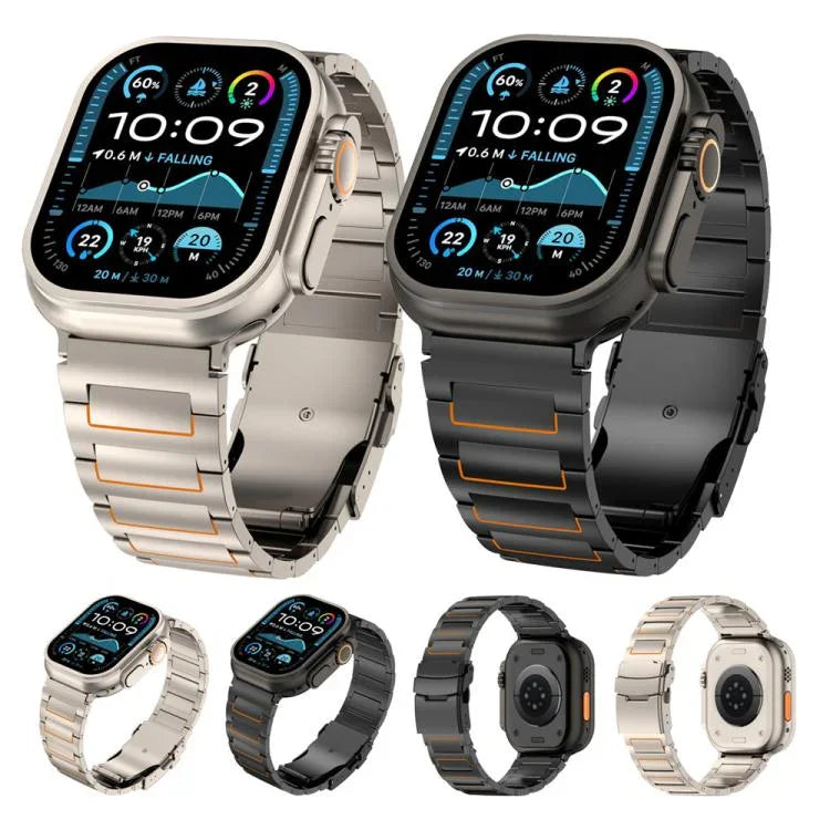 I-shaped Safety Clasp Titanium Alloy Watch Band, For Apple Watch 46mm / 49mm / 45mm / 44mm, For Apple Watch 42mm / 41mm / 40mm / 38mm