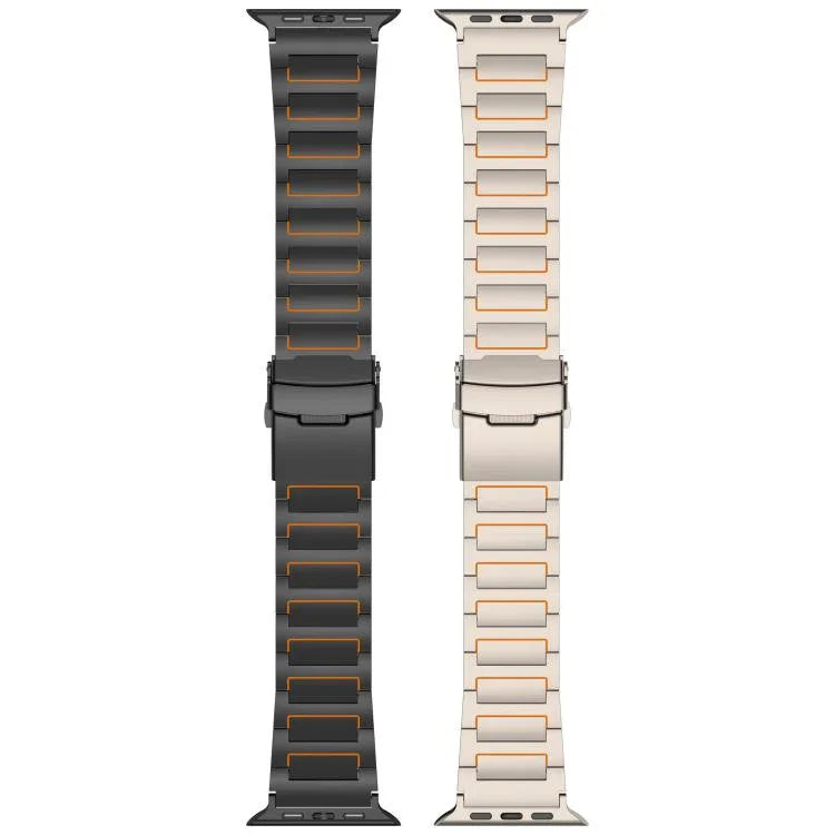 I-shaped Safety Clasp Titanium Alloy Watch Band, For Apple Watch 46mm / 49mm / 45mm / 44mm, For Apple Watch 42mm / 41mm / 40mm / 38mm
