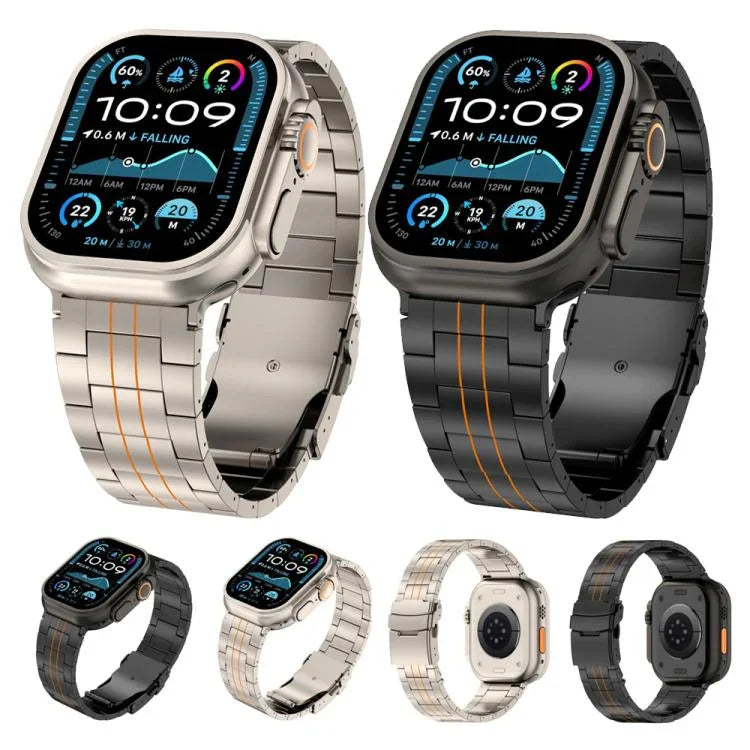 Dây đồng hồ hợp kim titan khóa an toàn ba hạt, dành cho Apple Watch 46mm / 49mm / 45mm / 44mm, dành cho Apple Watch 42mm / 41mm / 40mm / 38mm