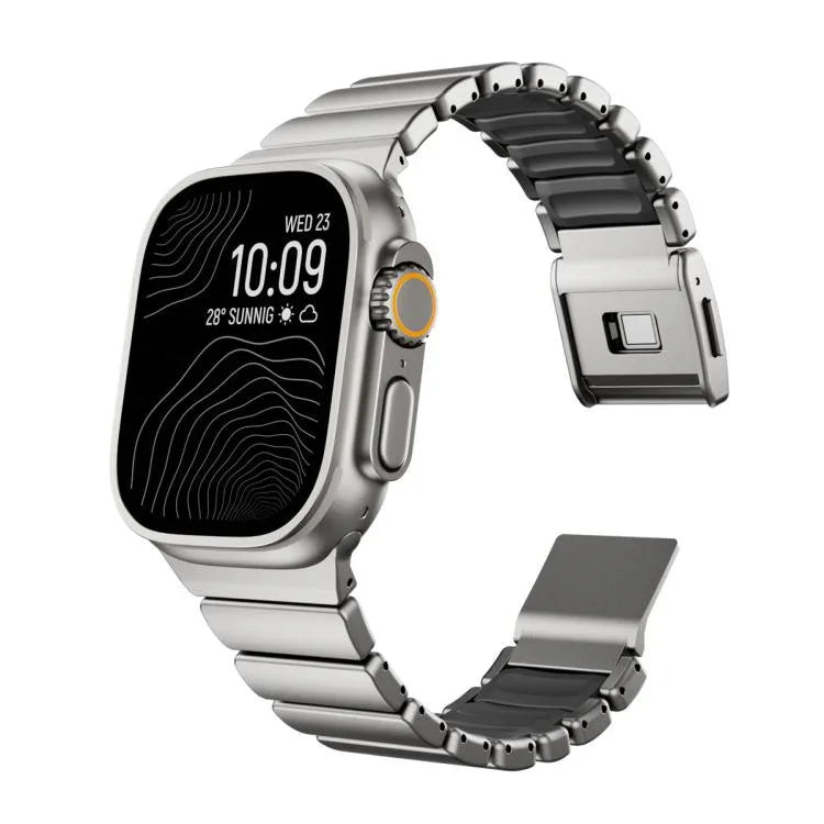 Dây đồng hồ thép không gỉ một hạt tích hợp khóa Norman nam châm, dành cho Apple Watch 46mm / 49mm / 45mm / 44mm