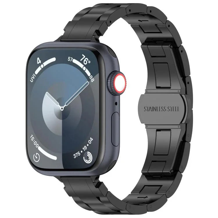 Dây đồng hồ hợp kim titan khóa bướm ba hạt eo thon, dành cho Apple Watch 46mm / 49mm / 45mm / 44mm, dành cho Apple Watch 42mm / 41mm / 40mm / 38mm