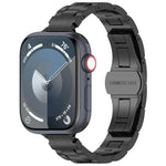 Dây đồng hồ hợp kim titan khóa bướm ba hạt eo thon, dành cho Apple Watch 46mm / 49mm / 45mm / 44mm, dành cho Apple Watch 42mm / 41mm / 40mm / 38mm