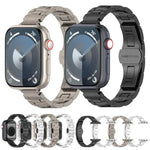 Dây đồng hồ hợp kim titan khóa bướm ba hạt eo thon, dành cho Apple Watch 46mm / 49mm / 45mm / 44mm, dành cho Apple Watch 42mm / 41mm / 40mm / 38mm