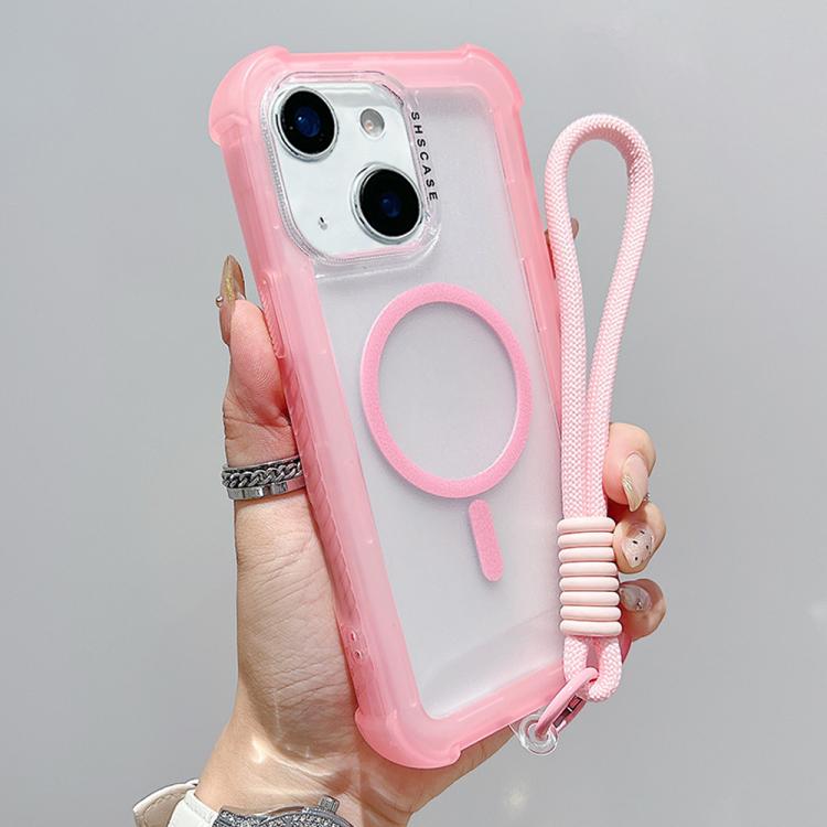 Ốp lưng điện thoại trong suốt Matte TPU Hybrid PC 3-trong-1 MagSafe kèm dây đeo tay, dành cho iPhone 13 Pro Max, iPhone 13 Pro, iPhone 13, iPhone 12 Pro Max