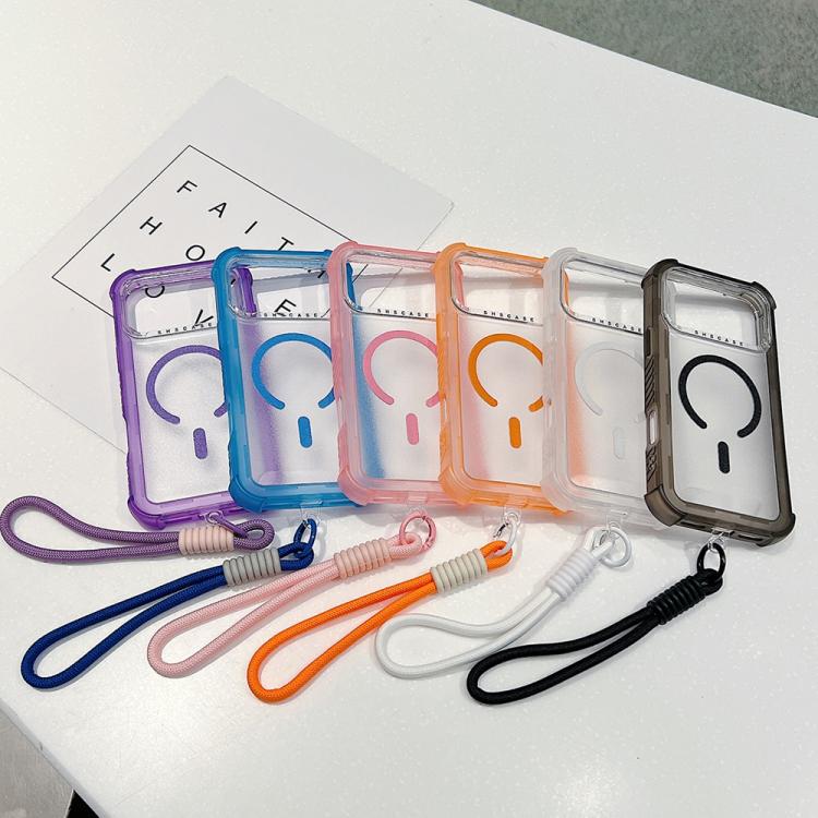 Ốp lưng điện thoại trong suốt Matte TPU Hybrid PC 3-trong-1 MagSafe kèm dây đeo tay, dành cho iPhone 13 Pro Max, iPhone 13 Pro, iPhone 13, iPhone 12 Pro Max