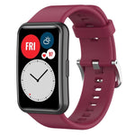 xDfind Solid Color Silver Steel Buckle Silicone Watch Band, For Huawei Watch Fit New