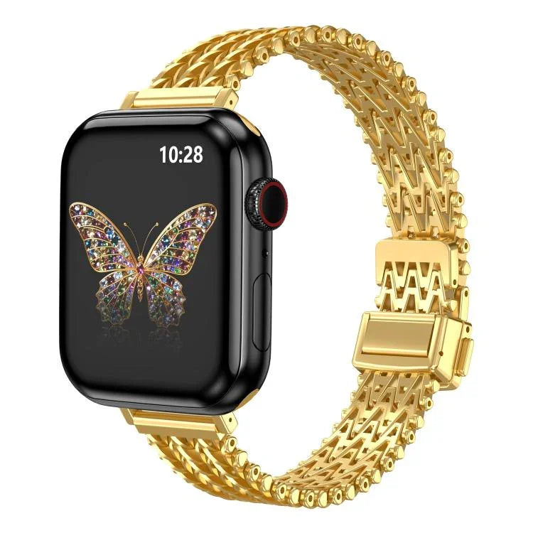 Dây đồng hồ kim loại lưới thép khóa bấm nam châm mảnh mai, dành cho Apple Watch 46mm / 49mm / 45mm / 44mm, dành cho Apple Watch 42mm / 41mm / 40mm / 38mm