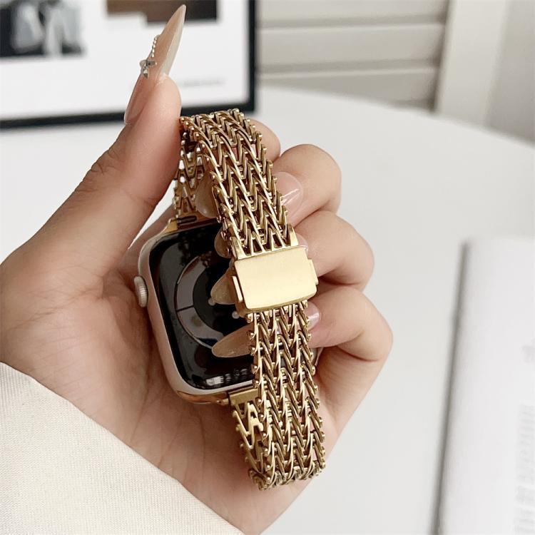 Dây đồng hồ kim loại lưới thép khóa bấm nam châm mảnh mai, dành cho Apple Watch 46mm / 49mm / 45mm / 44mm, dành cho Apple Watch 42mm / 41mm / 40mm / 38mm