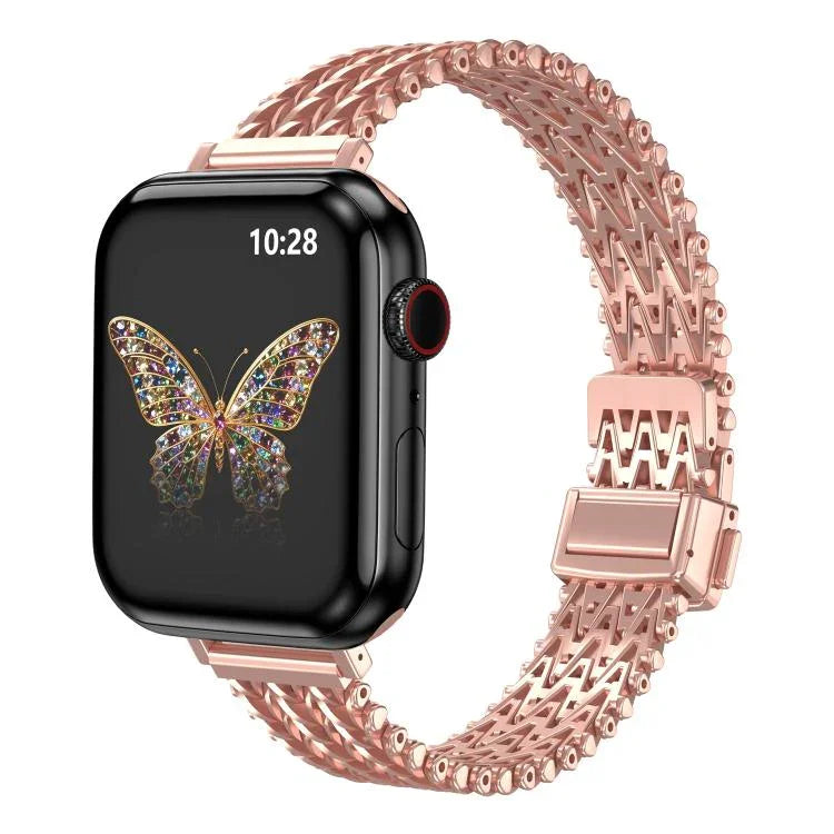 Dây đồng hồ kim loại lưới thép khóa bấm nam châm mảnh mai, dành cho Apple Watch 46mm / 49mm / 45mm / 44mm, dành cho Apple Watch 42mm / 41mm / 40mm / 38mm