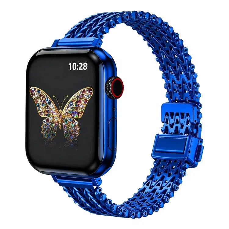 Dây đồng hồ kim loại lưới thép khóa bấm nam châm mảnh mai, dành cho Apple Watch 46mm / 49mm / 45mm / 44mm, dành cho Apple Watch 42mm / 41mm / 40mm / 38mm