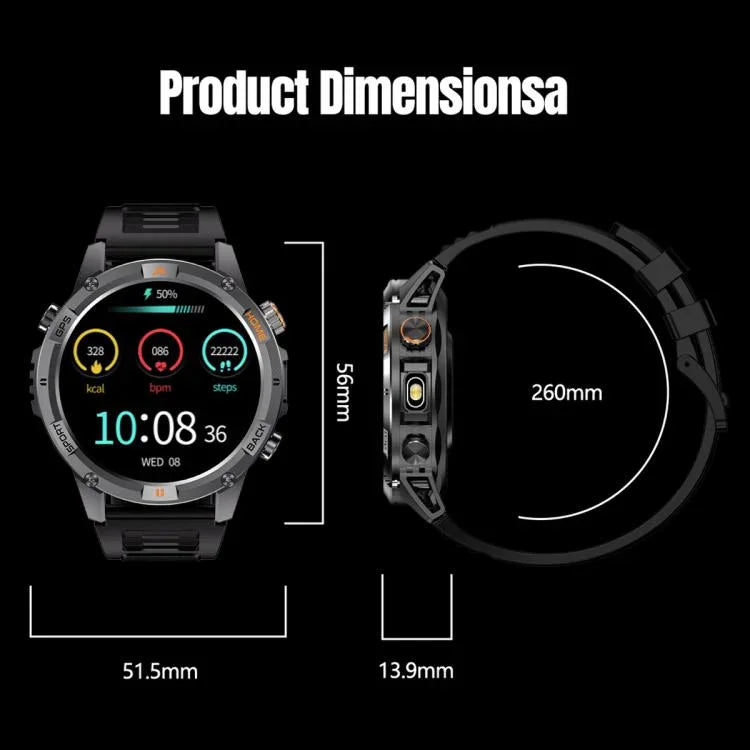 Đồng hồ thông minh thể thao GPS gọi Bluetooth YK15 màn hình tròn 1.46 inch