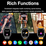 Đồng hồ thông minh thể thao ngoài trời YK12 màn hình 2.0 inch, chống nước IP68, có đèn pin tích hợp