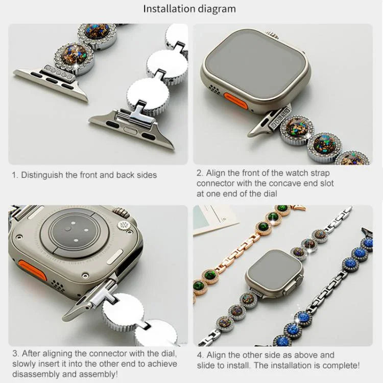 Dây đồng hồ kim loại trang sức kim cương lấp lánh xDfind, dành cho Apple Watch 42 / 44 / 45 / 46 / 49mm, dành cho Apple Watch 38 / 40 / 41 / S11 42mm