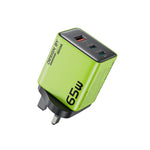 WK WP-U45 Keylour 65W Type-Cx2, USB GaN Charger, EU Plug, UK Plug