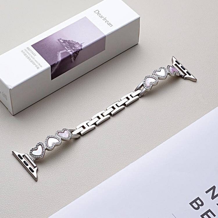 Dây đồng hồ kim loại vỏ hình trái tim xDfind, dành cho Apple Watch 42 / 44 / 45 / 46 / 49mm, dành cho Apple Watch 38 / 40 / 41 / S11 42mm
