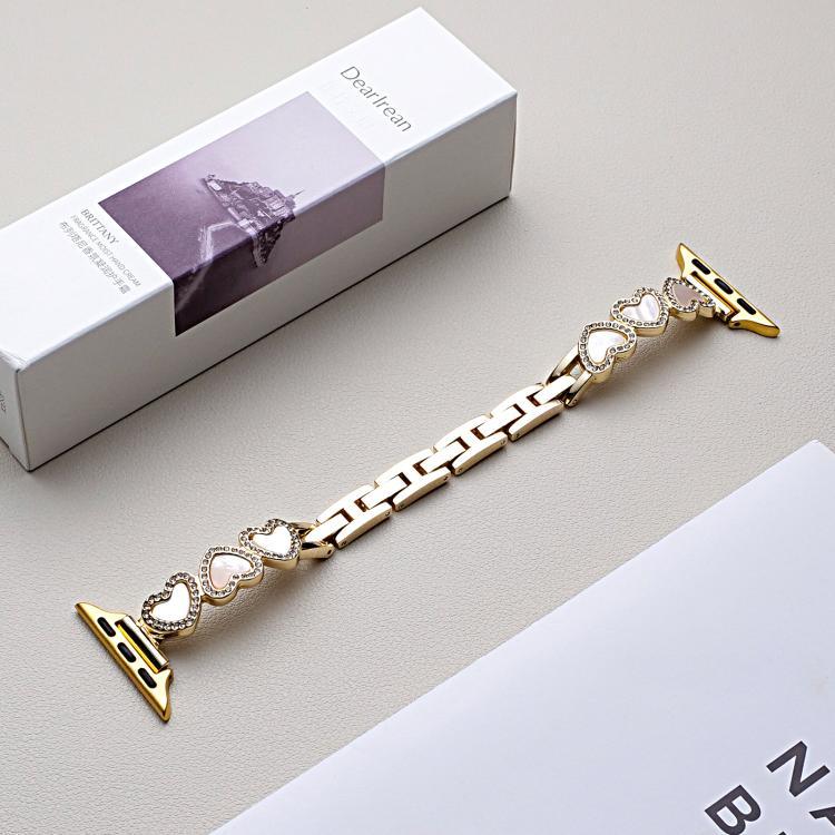 Dây đồng hồ kim loại vỏ hình trái tim xDfind, dành cho Apple Watch 42 / 44 / 45 / 46 / 49mm, dành cho Apple Watch 38 / 40 / 41 / S11 42mm