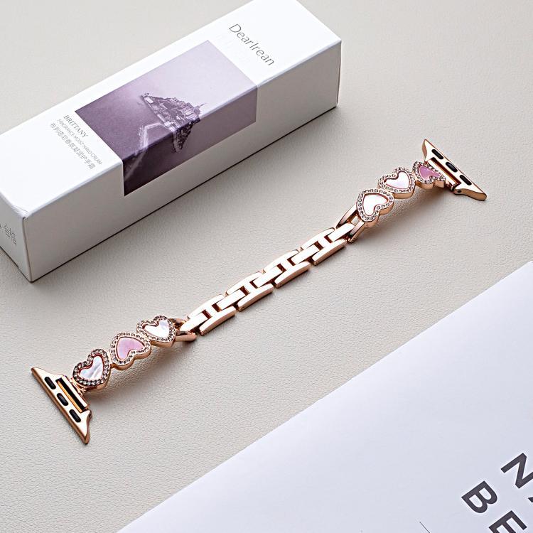 Dây đồng hồ kim loại vỏ hình trái tim xDfind, dành cho Apple Watch 42 / 44 / 45 / 46 / 49mm, dành cho Apple Watch 38 / 40 / 41 / S11 42mm