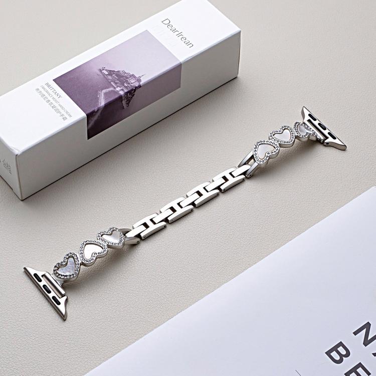 Dây đồng hồ kim loại vỏ hình trái tim xDfind, dành cho Apple Watch 42 / 44 / 45 / 46 / 49mm, dành cho Apple Watch 38 / 40 / 41 / S11 42mm