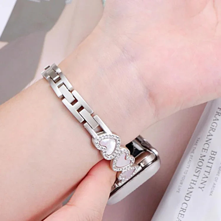 Dây đồng hồ kim loại vỏ hình trái tim xDfind, dành cho Apple Watch 42 / 44 / 45 / 46 / 49mm, dành cho Apple Watch 38 / 40 / 41 / S11 42mm