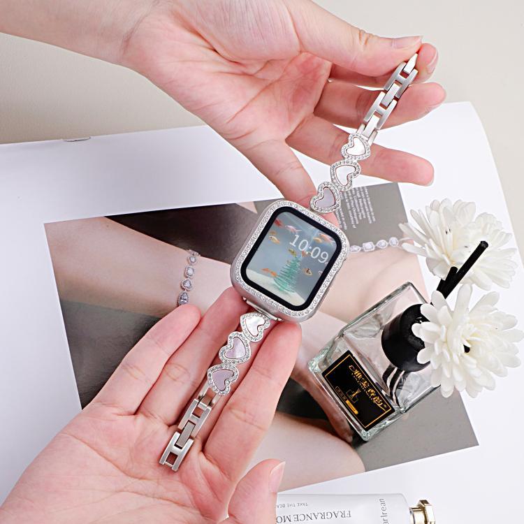Dây đồng hồ kim loại vỏ hình trái tim xDfind, dành cho Apple Watch 42 / 44 / 45 / 46 / 49mm, dành cho Apple Watch 38 / 40 / 41 / S11 42mm