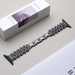 xDfind Drilled Twill H-shaped Metal Watch Band, For Apple Watch 42 / 44 / 45 / 46 / 49mm, For Apple Watch 38 / 40 / 41 / S11 42mm