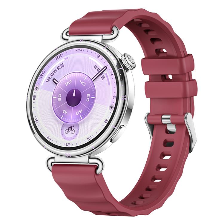 xDfind Quick Release Spring Bar Silver Buckle Solid Color Silicone Watch Band, For Huawei Watch GT 6 / 5 / 4 41mm