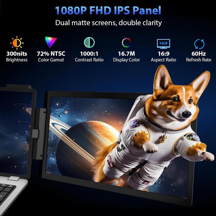 Màn hình di động kép 14 inch 1080P Z140A01D để mở rộng laptop, 14 inch 1080P