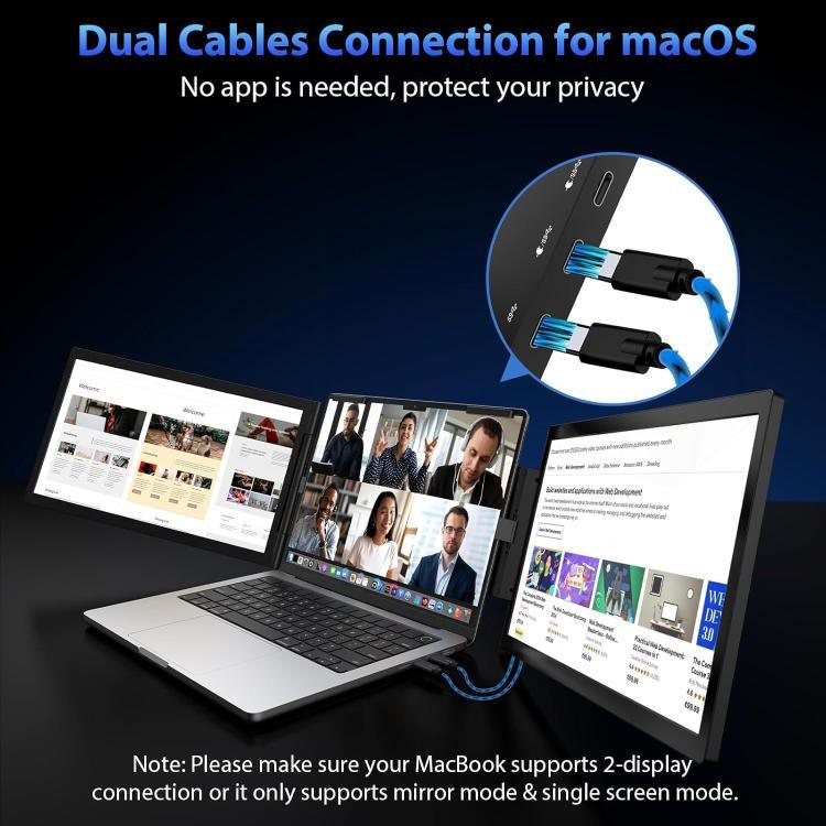 Màn hình di động kép 14 inch 1080P Z140A01D để mở rộng laptop, 14 inch 1080P