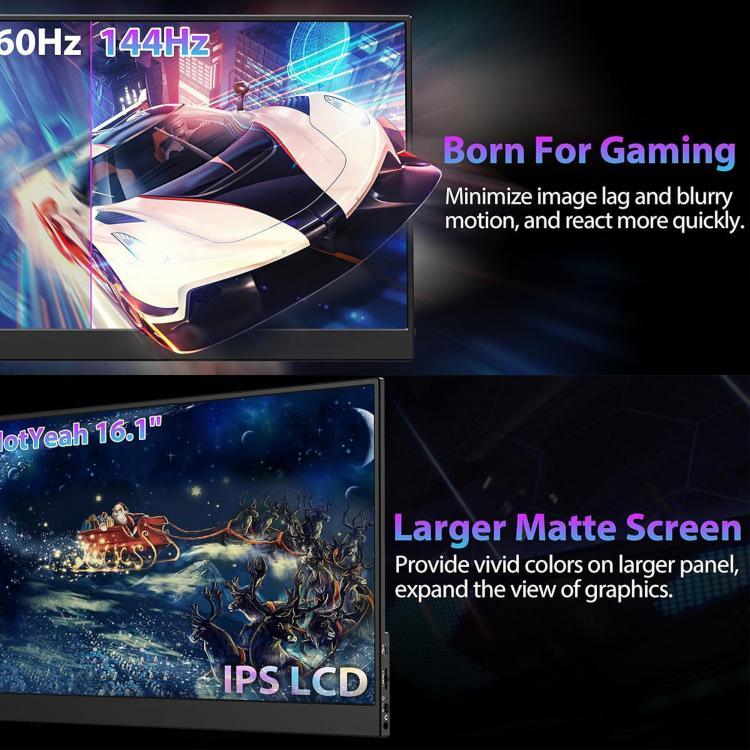 Màn hình di động 16.1 inch 2.5K P161Q10G mở rộng 144Hz, 16.1 inch 2.5K 144Hz