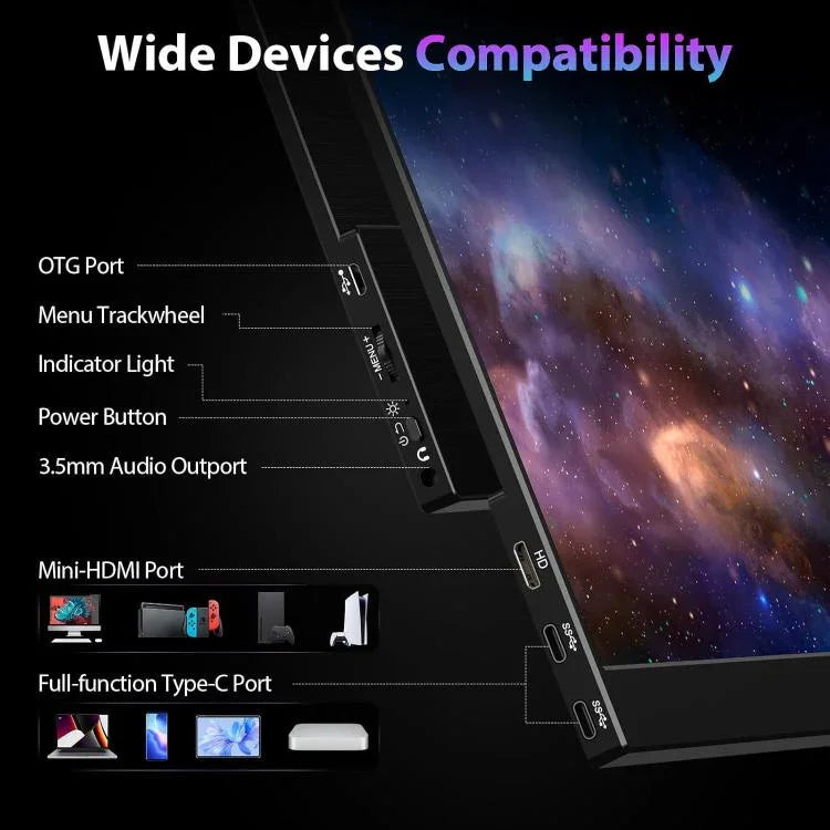 Màn hình di động 16.1 inch 2.5K P161Q10G mở rộng 144Hz, 16.1 inch 2.5K 144Hz