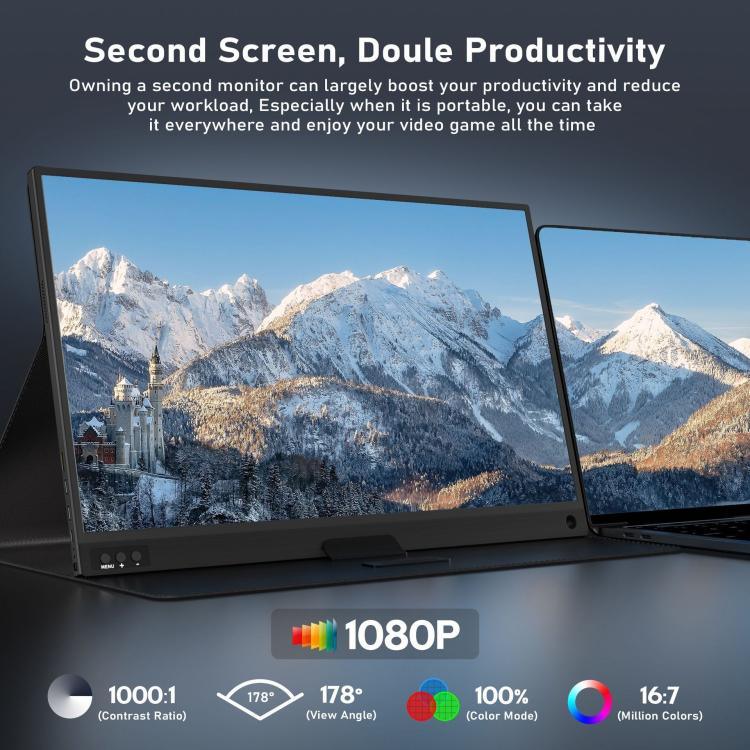 Màn hình di động chơi game 16.1 inch 1080P P161A11D mở rộng, 16.1 inch 1080P