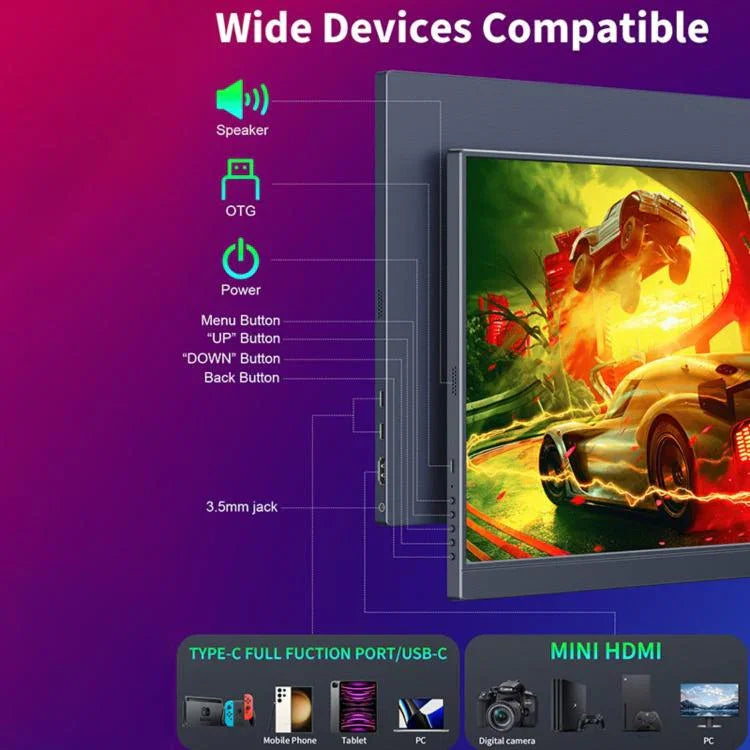 Màn hình di động chơi game 16 inch 2.5K P160Q16BW mở rộng 60Hz, 16 inch 2.5K 60Hz