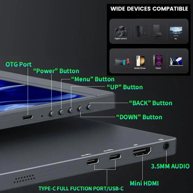 Màn hình di động chơi game 16 inch 4K P160A20 mở rộng, 16 inch 4K